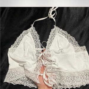 Elegant White Lace Bralette